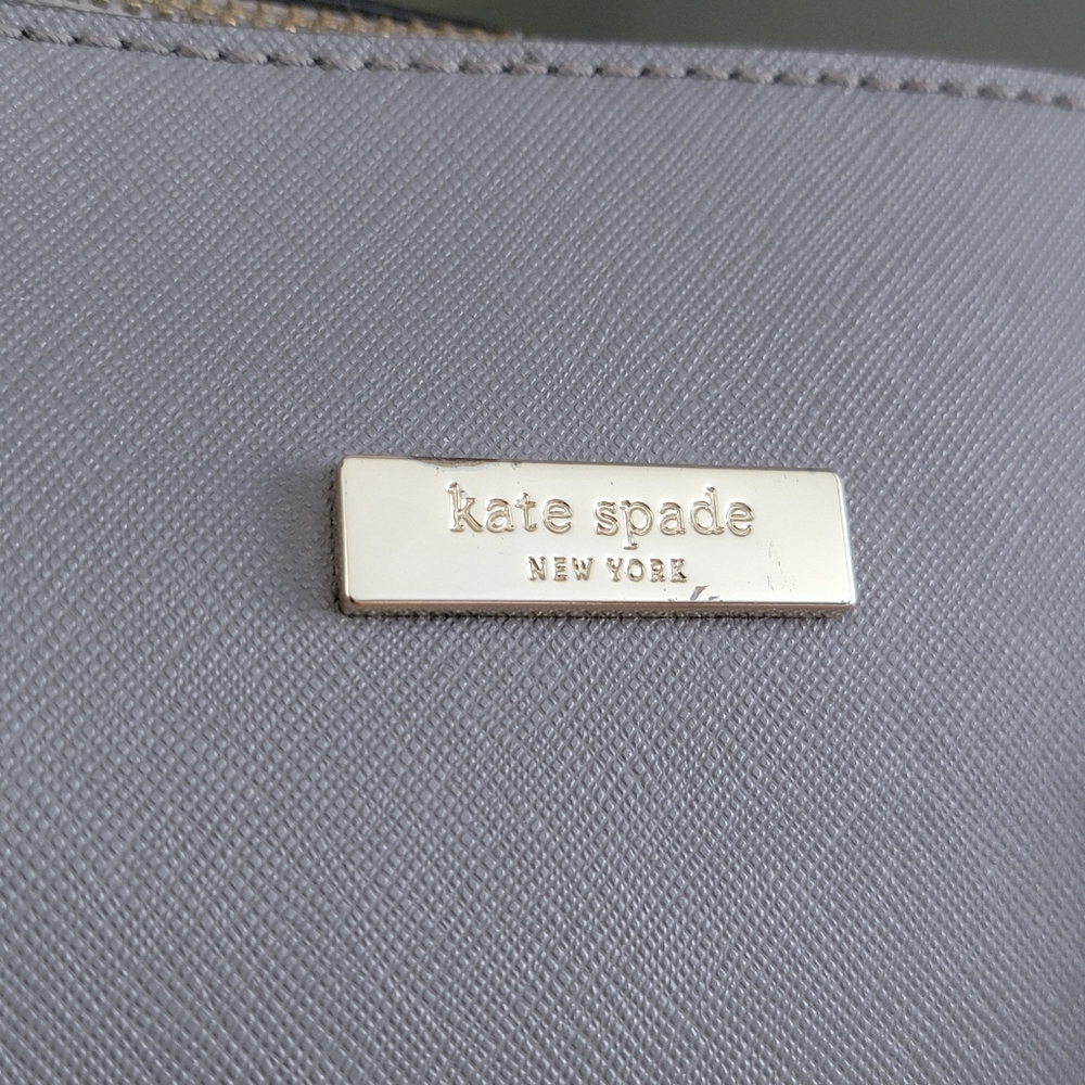 Kate Spade WKRU4878 Tilden Place Satchel Gray Saffiano Leather Crossbody Bag - Picture 12 of 16